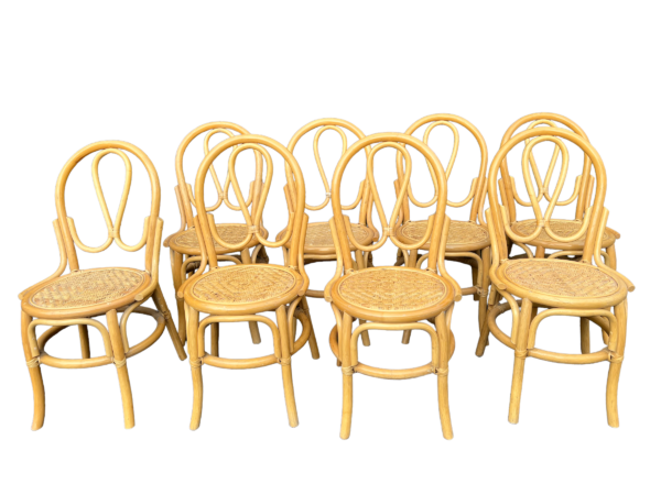 8 chaises en bamboo