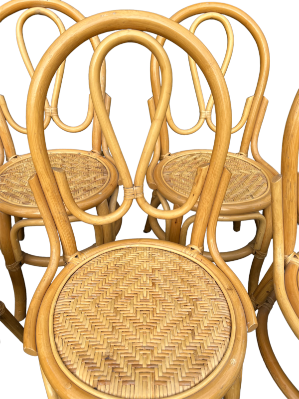 8 chaises en bamboo