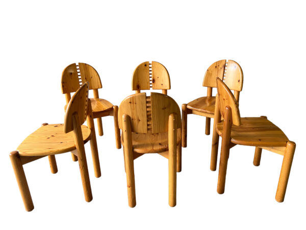 6 chaises en bois massif par Rainer Daumiller