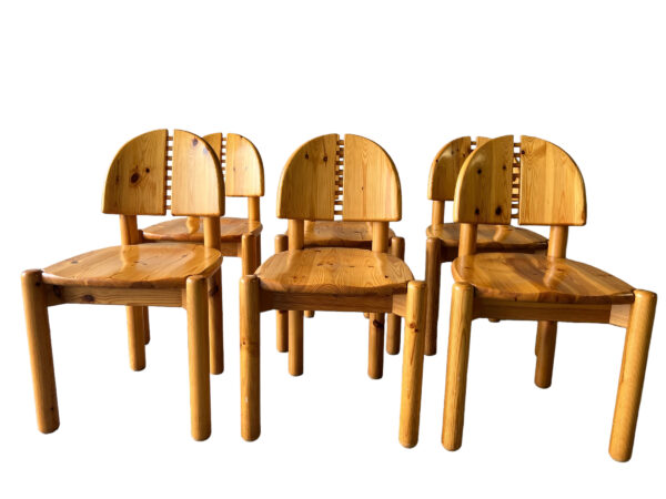 6 chaises en bois massif par Rainer Daumiller