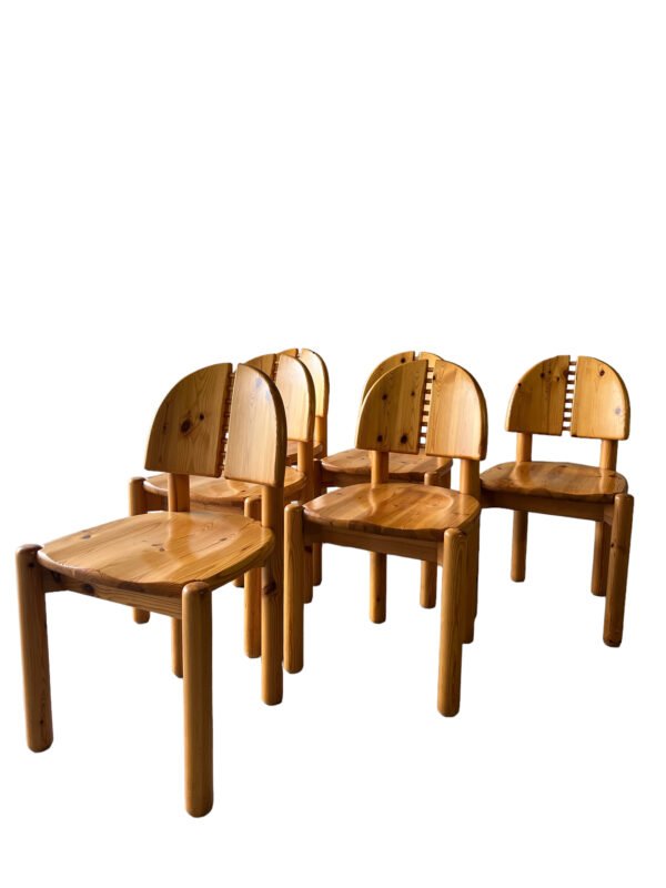 6 chaises en bois massif par Rainer Daumiller