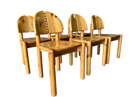 6 chaises en bois massif par Rainer Daumiller
