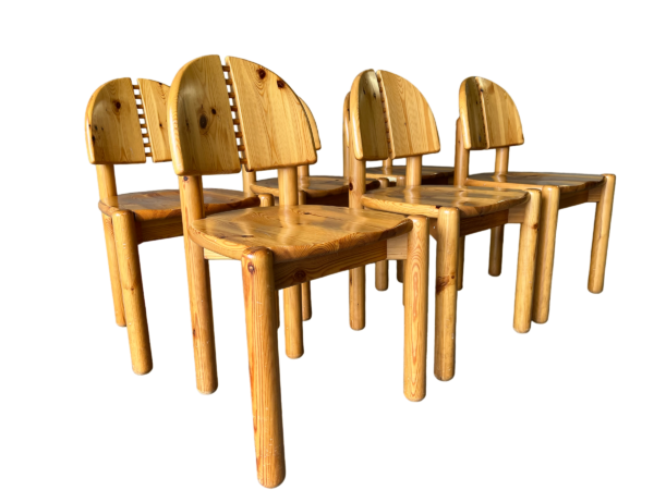 6 chaises en bois massif par Rainer Daumiller