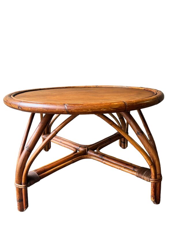 Table basse ronde en bambou