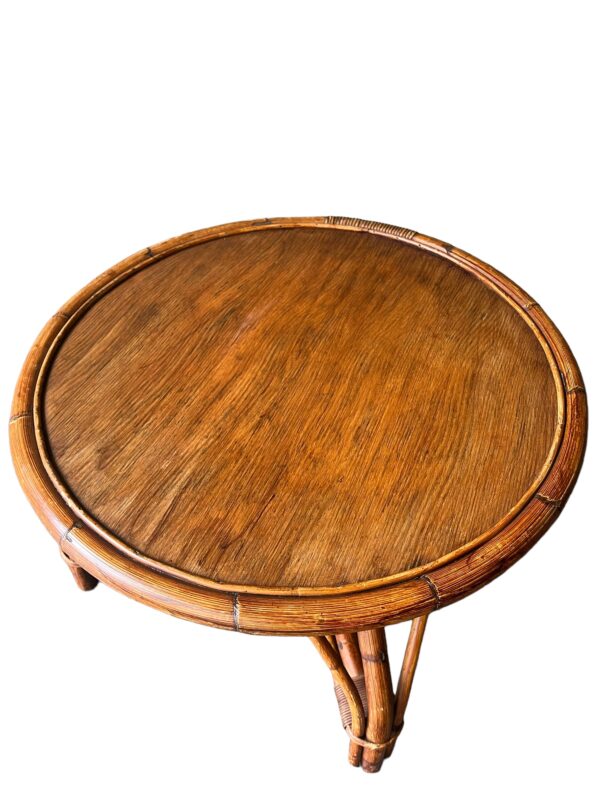 Table basse ronde en bambou