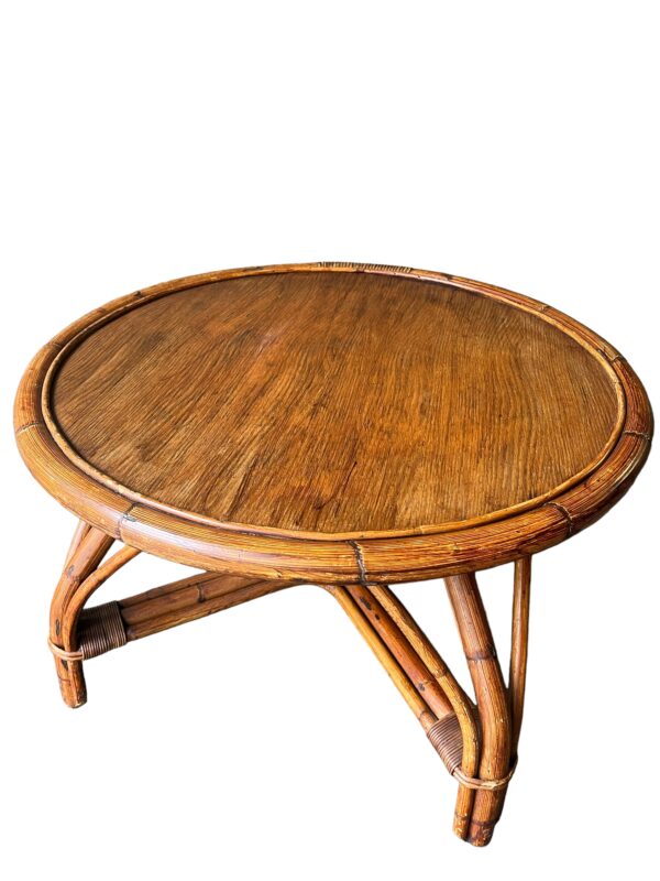 Table basse ronde en bambou