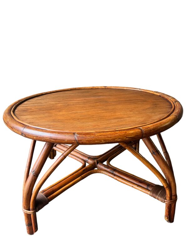 Table basse ronde en bambou