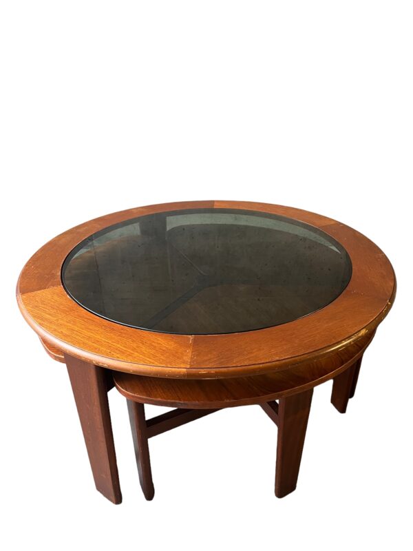 Table basse trèfle mid century en teck