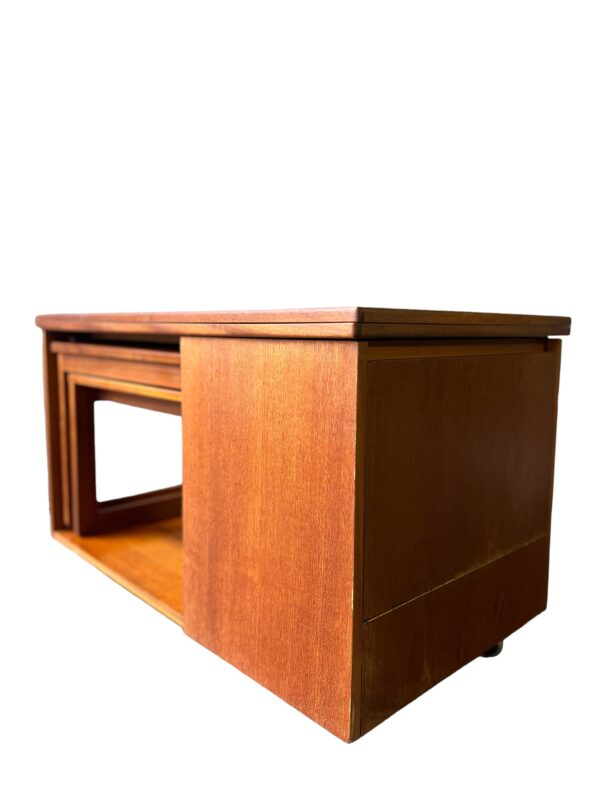 Table Basse pliante Mid-Century en Teck avec Meuble de Bar McIntosh