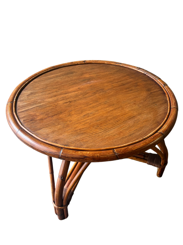 Table basse ronde en bambou