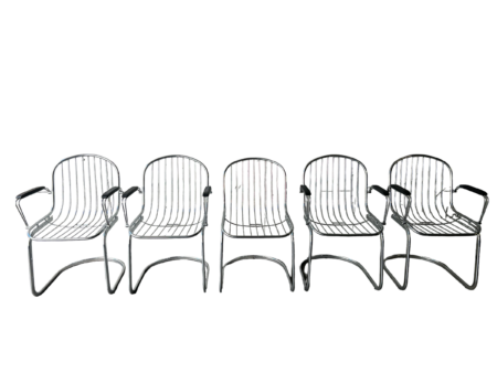 Série de 5 chaises italienne conçues dans le style de Gastone Rinaldi.