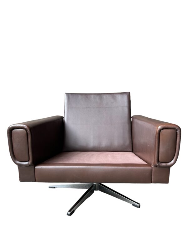 Fauteuils pivotant mid-century brun