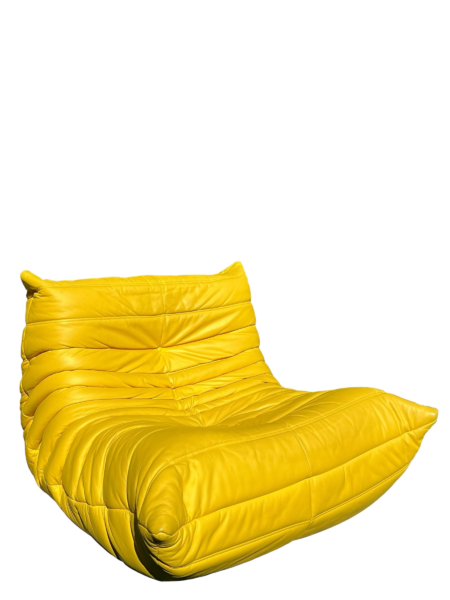 Fauteuil en cuir jaune Togo