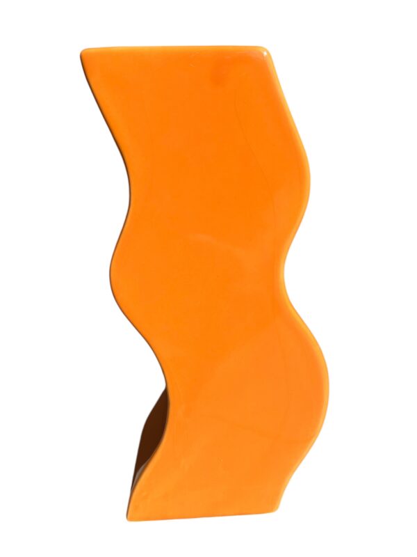 Vase soliflore de couleur orange conçu par la maison allemande ASA dans les années 1980'