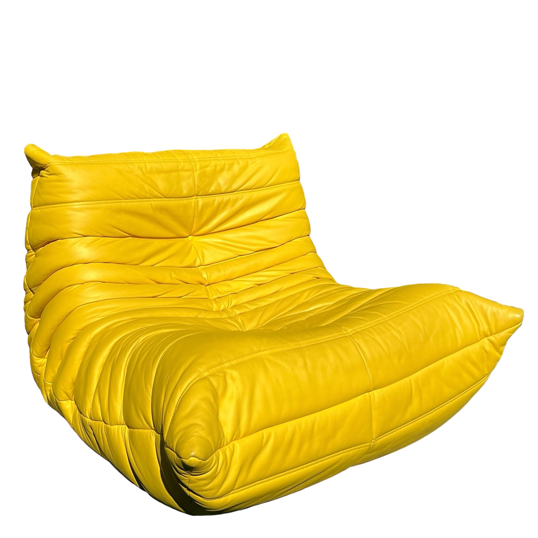 Fauteuil en cuir jaune Togo