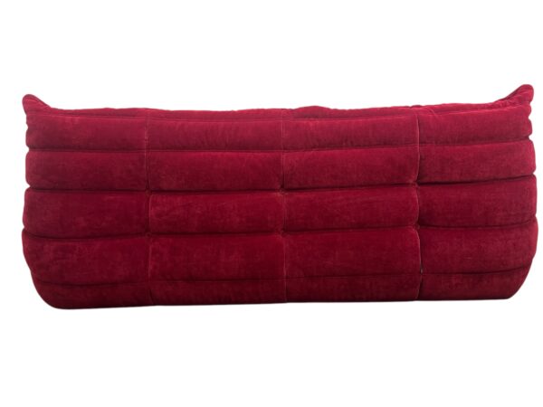 Ensemble de 4 pièces de canapés en tissu velours de couleur rouge sang