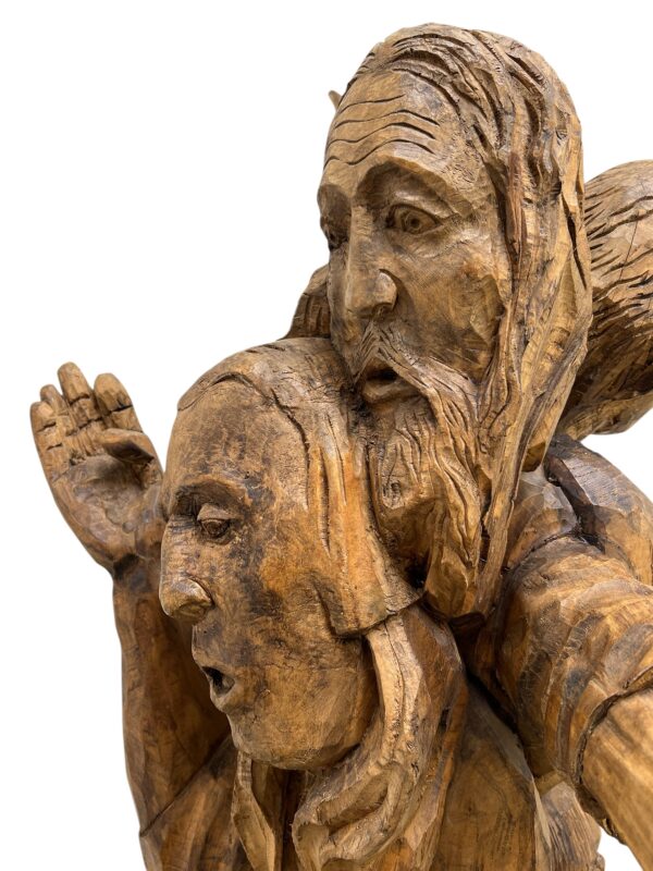 Sculpture en bois des 3 hommes