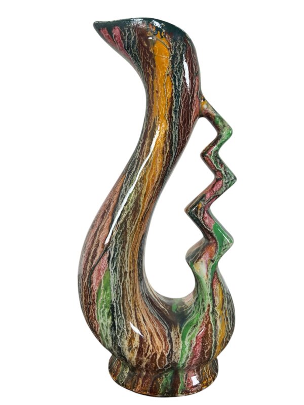 vase à fleur céramique en forme de tete de cygne.