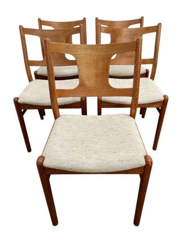 Set de 5 chaises scandinaves en teck, Danemark