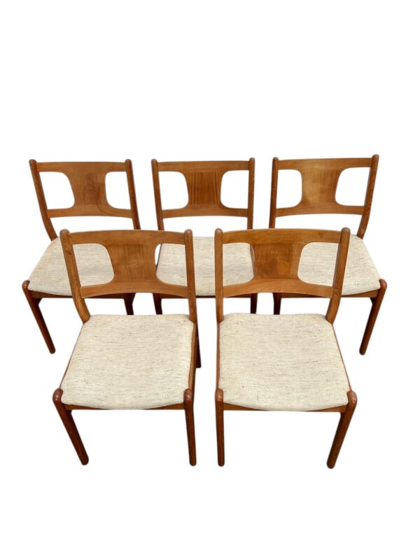 Set de 5 chaises scandinaves en teck, Danemark