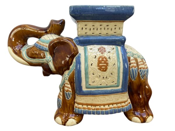 éléphant décoratif marron, porte plante en céramique