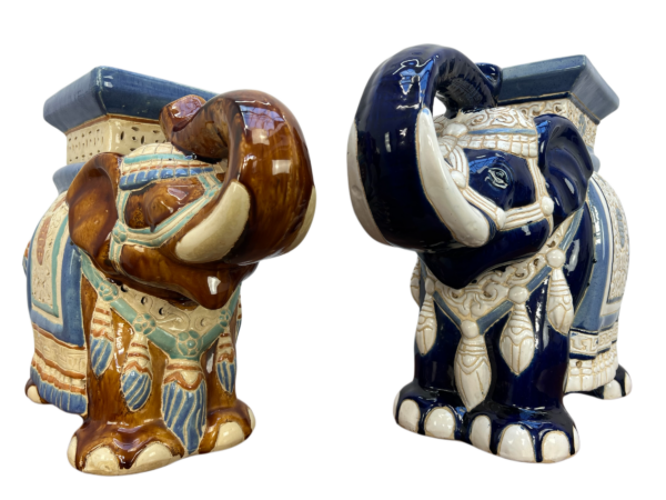 éléphants décoratifs, porte plante en céramique