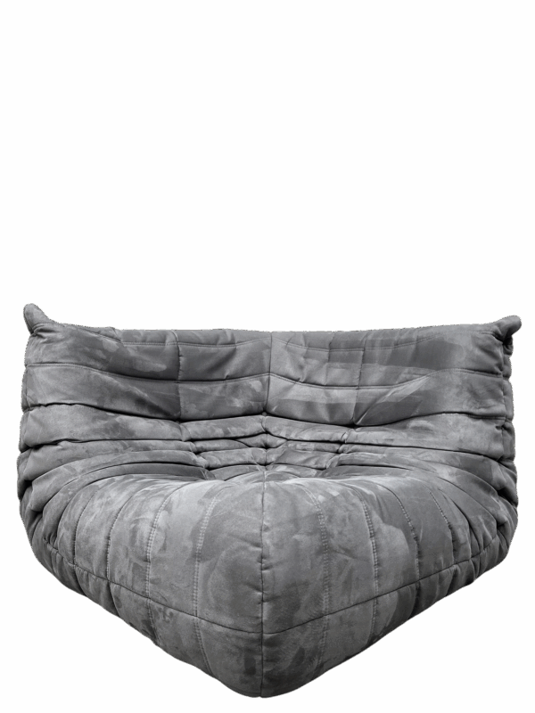 Canapé d'angle en alcantara gris charbon TOGO, Ligne Roset
