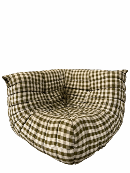 Canapé d'angle TOGO à motif quadrillé