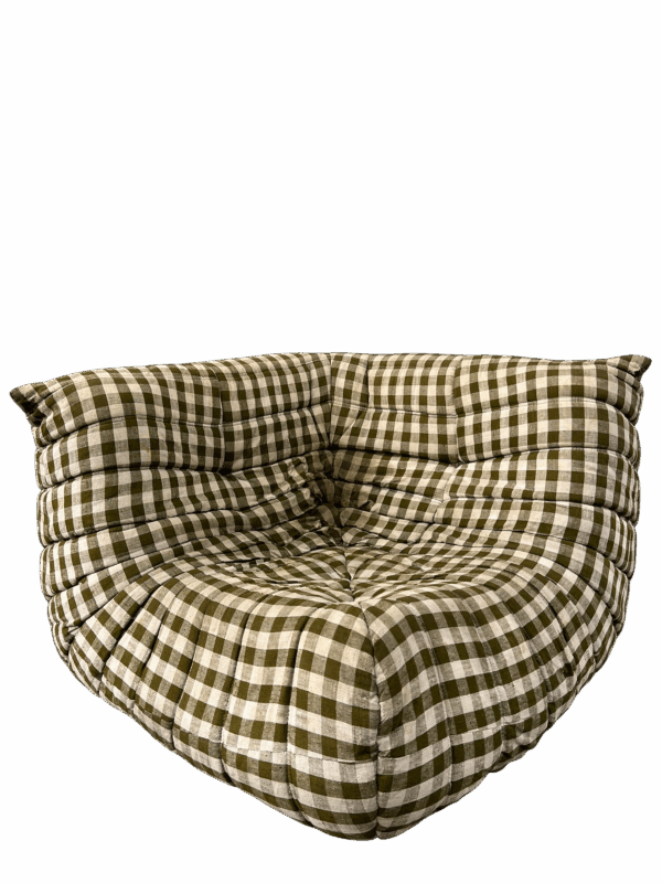 Canapé d'angle TOGO à motif quadrillé