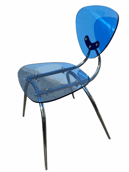 Chaise JTW en acrylique bleu