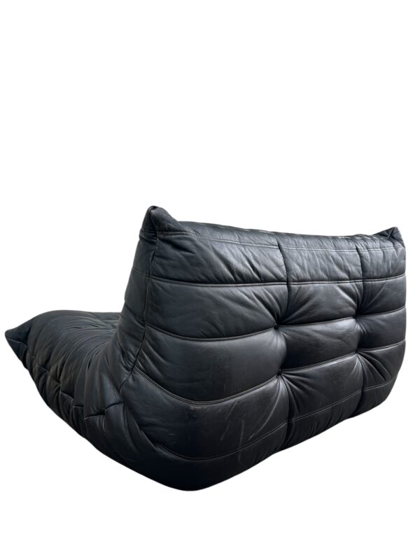 Canapés TOGO en cuir noir 2 places, Ligne Roset