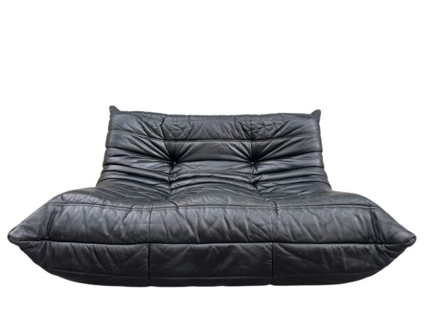 Canapés TOGO en cuir noir 2 places, Ligne Roset