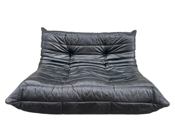 Canapés TOGO en cuir noir 2 places, Ligne Roset