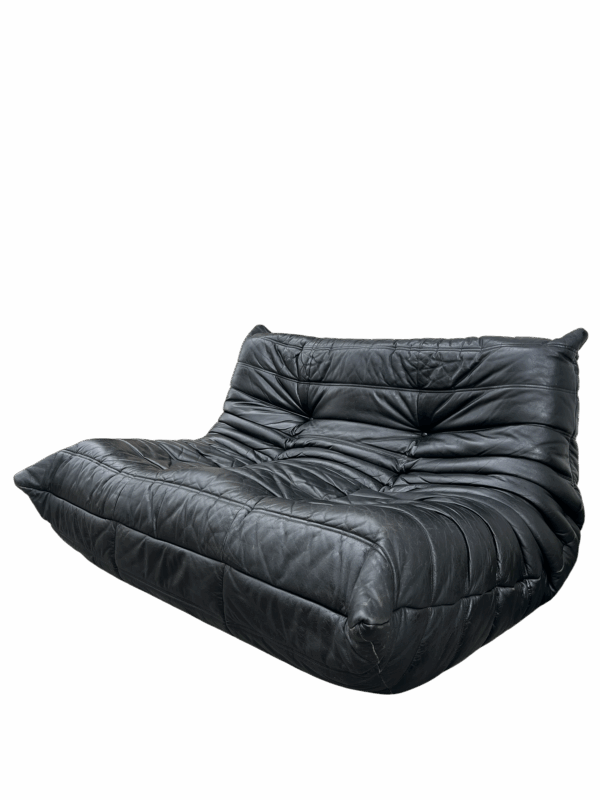 Canapés TOGO en cuir noir 2 places, Ligne Roset