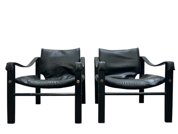 Duo de fauteuils safari par Maurice Burke, Arkana