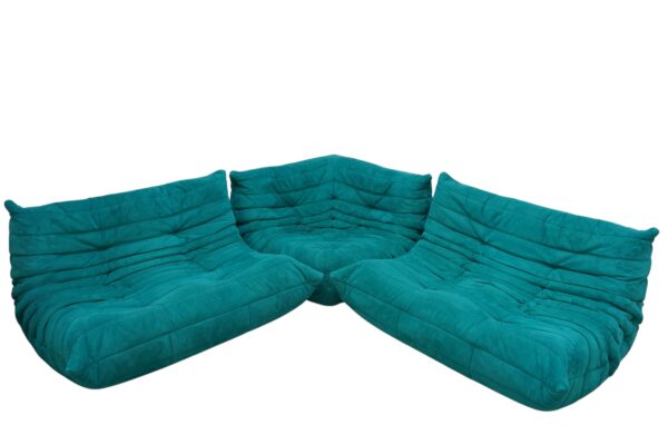 Ensemble de 3 pièces de canapés turquoise TOGO, Ligne Roset