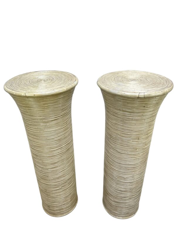 Paire de colonne en rotin