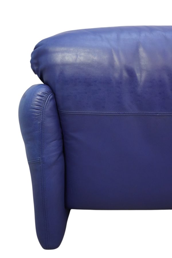 Set de Canapés Maralunga en cuir bleu, Vico Magistretti pour Cassina