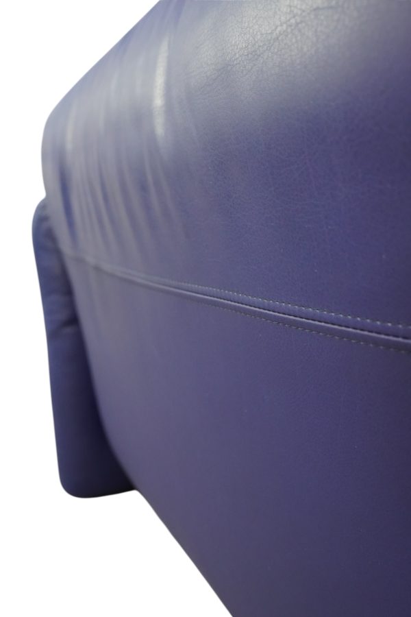 Set de Canapés Maralunga en cuir bleu, Vico Magistretti pour Cassina