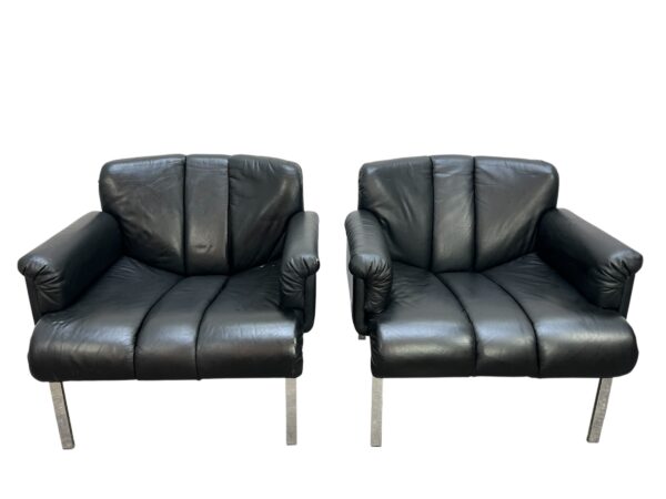 Fauteuils en cuir de Hans Eichenberger