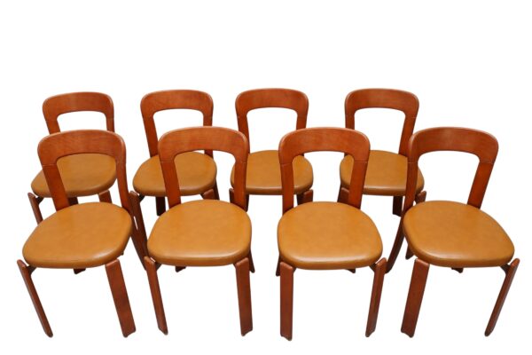 Ensemble de 8 chaises de Bruno Rey fabriquées par la maison Suisse "Dietiker" vers 1970's.