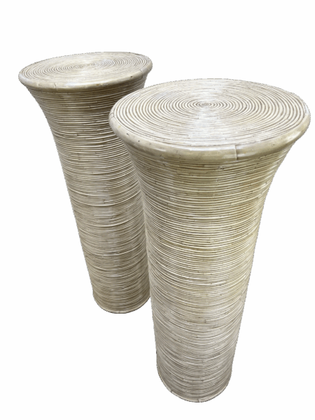 Paire de colonne en rotin