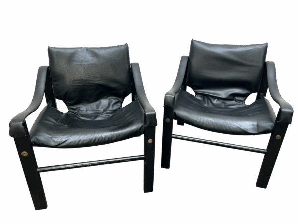 Duo de fauteuils safari par Maurice Burke, Arkana