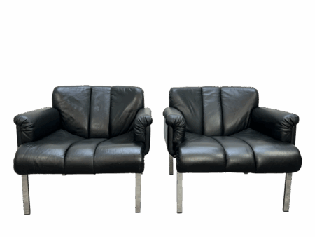 Fauteuils en cuir de Hans Eichenberger