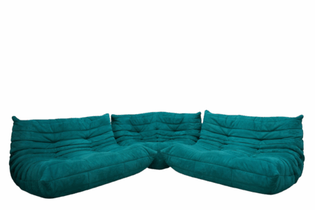 Ensemble de 3 pièces de canapés turquoise TOGO, Ligne Roset