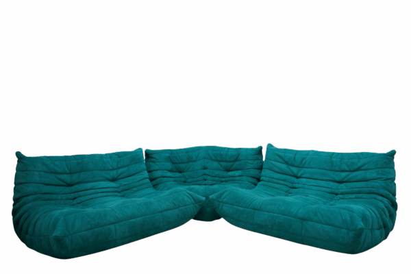 Ensemble de 3 pièces de canapés turquoise TOGO, Ligne Roset