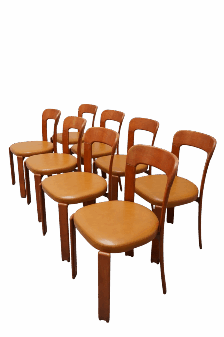 Ensemble de 8 chaises de Bruno Rey fabriquées par la maison Suisse "Dietiker" vers 1970's.