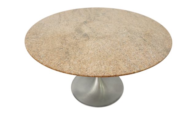 Table de salle à manger marbré, pied tulipe, 1970's – Image 2