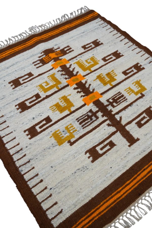 Kilim scandinave en laine naturelle