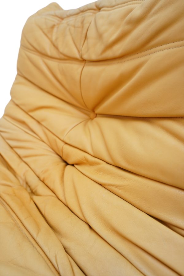 Ensemble de 5 pièces de canapés TOGO en cuir jaune, Ligne Roset